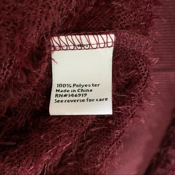 Nine West Plum Maddie plush Fringed Sweater NWT - Picture 9 of 11